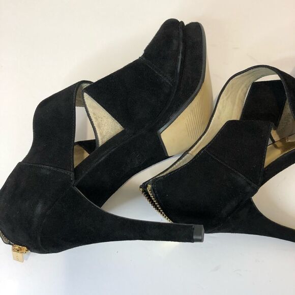 Michael Kors black peep toe platform 5in heels size 10 - Picture 15 of 16